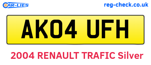 AK04UFH are the vehicle registration plates.
