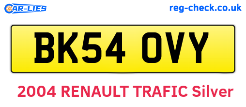 BK54OVY are the vehicle registration plates.