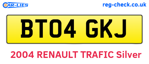BT04GKJ are the vehicle registration plates.