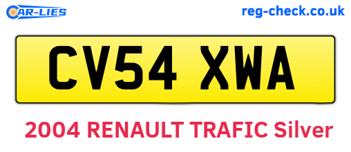 CV54XWA are the vehicle registration plates.