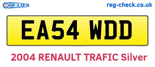 EA54WDD are the vehicle registration plates.