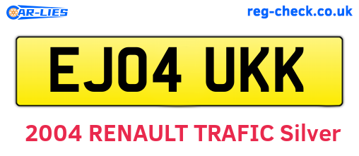 EJ04UKK are the vehicle registration plates.