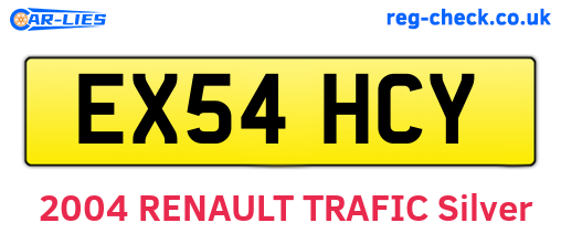 EX54HCY are the vehicle registration plates.