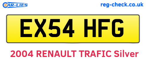EX54HFG are the vehicle registration plates.