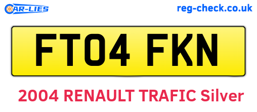 FT04FKN are the vehicle registration plates.