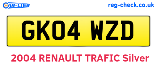 GK04WZD are the vehicle registration plates.
