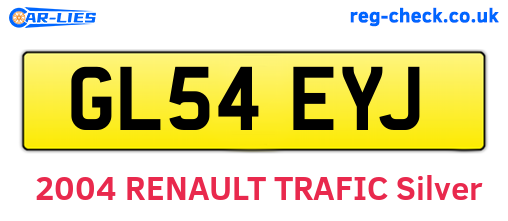 GL54EYJ are the vehicle registration plates.