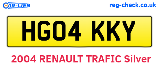 HG04KKY are the vehicle registration plates.