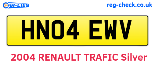 HN04EWV are the vehicle registration plates.