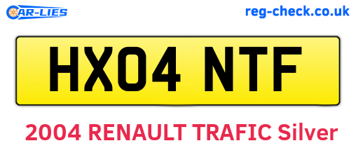 HX04NTF are the vehicle registration plates.