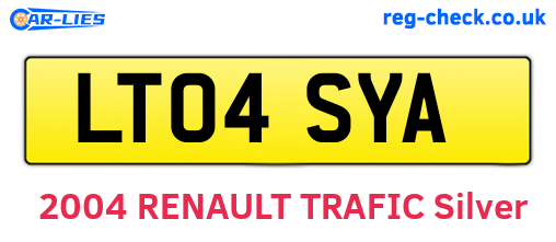 LT04SYA are the vehicle registration plates.