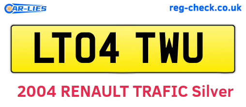 LT04TWU are the vehicle registration plates.