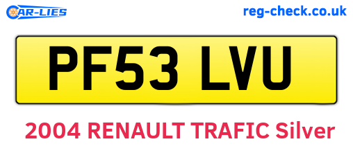 PF53LVU are the vehicle registration plates.