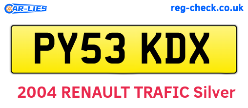 PY53KDX are the vehicle registration plates.