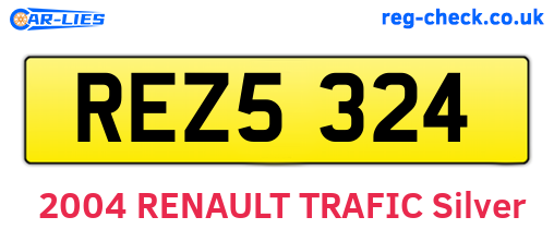 REZ5324 are the vehicle registration plates.