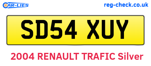 SD54XUY are the vehicle registration plates.