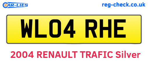 WL04RHE are the vehicle registration plates.