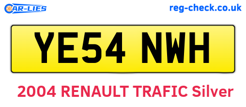 YE54NWH are the vehicle registration plates.