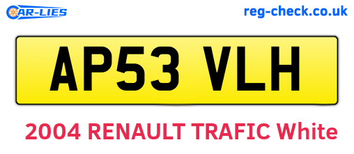 AP53VLH are the vehicle registration plates.