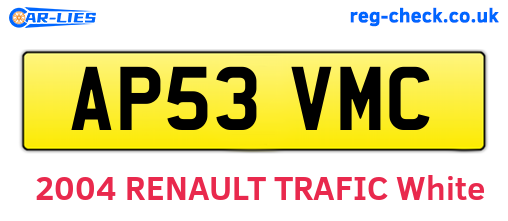AP53VMC are the vehicle registration plates.