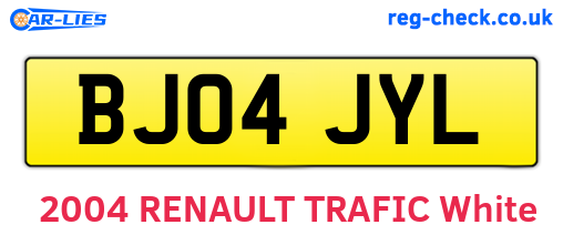 BJ04JYL are the vehicle registration plates.