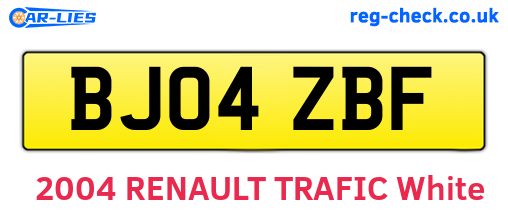 BJ04ZBF are the vehicle registration plates.