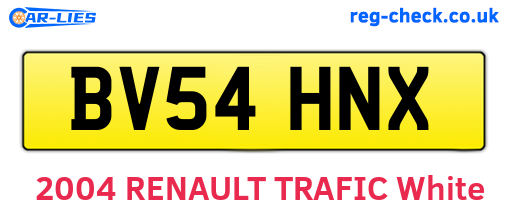BV54HNX are the vehicle registration plates.