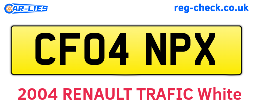 CF04NPX are the vehicle registration plates.