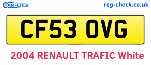 CF53OVG are the vehicle registration plates.