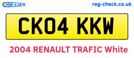 CK04KKW are the vehicle registration plates.