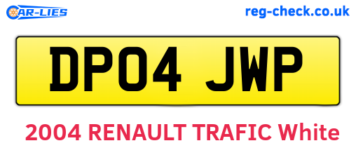 DP04JWP are the vehicle registration plates.