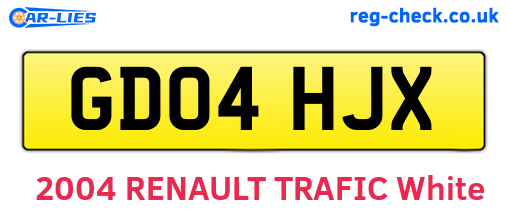 GD04HJX are the vehicle registration plates.