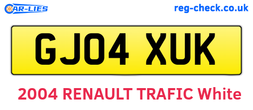 GJ04XUK are the vehicle registration plates.