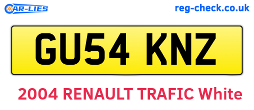 GU54KNZ are the vehicle registration plates.