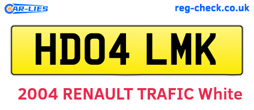 HD04LMK are the vehicle registration plates.