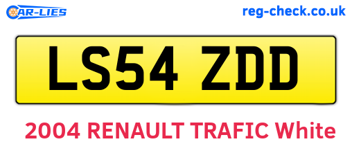 LS54ZDD are the vehicle registration plates.