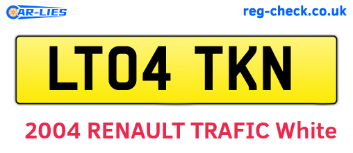 LT04TKN are the vehicle registration plates.