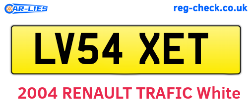 LV54XET are the vehicle registration plates.