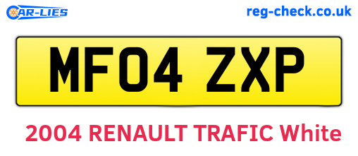 MF04ZXP are the vehicle registration plates.
