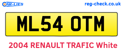 ML54OTM are the vehicle registration plates.