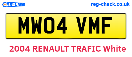 MW04VMF are the vehicle registration plates.