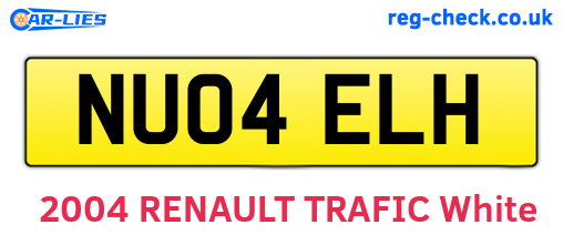 NU04ELH are the vehicle registration plates.