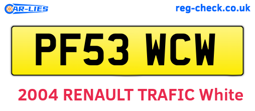 PF53WCW are the vehicle registration plates.