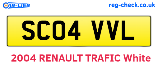 SC04VVL are the vehicle registration plates.