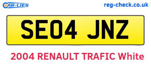 SE04JNZ are the vehicle registration plates.