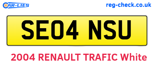 SE04NSU are the vehicle registration plates.