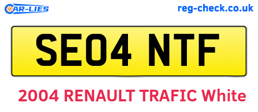SE04NTF are the vehicle registration plates.