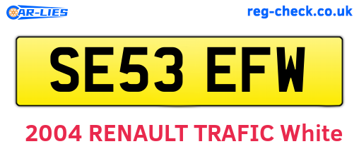 SE53EFW are the vehicle registration plates.