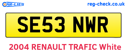 SE53NWR are the vehicle registration plates.