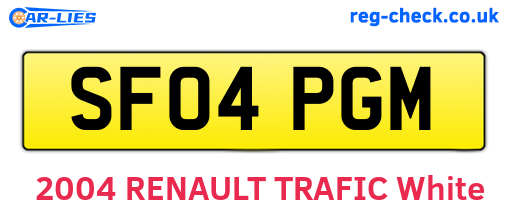 SF04PGM are the vehicle registration plates.